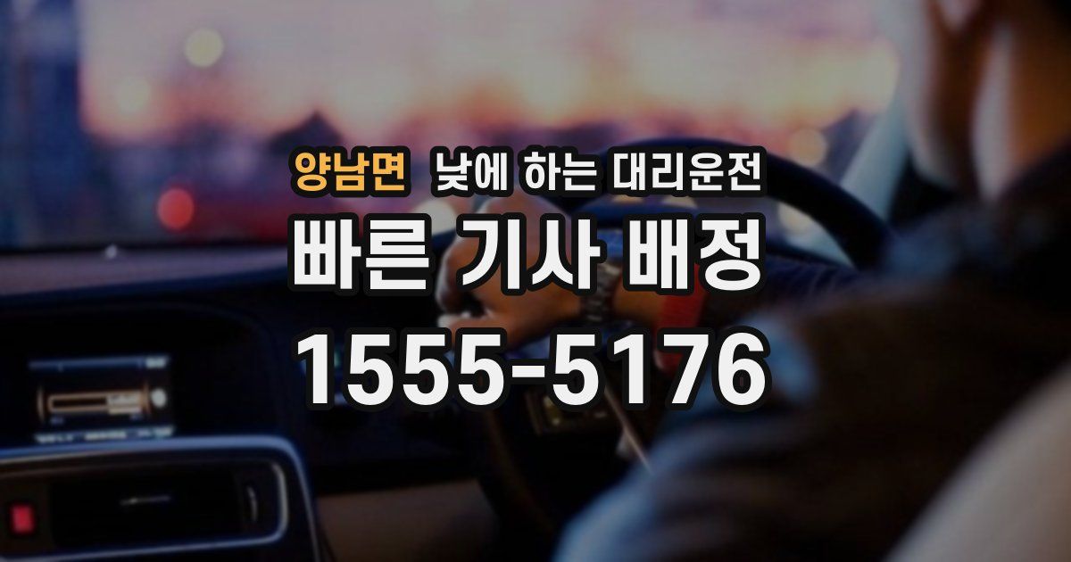 양남면 낮에 하는 대리운전