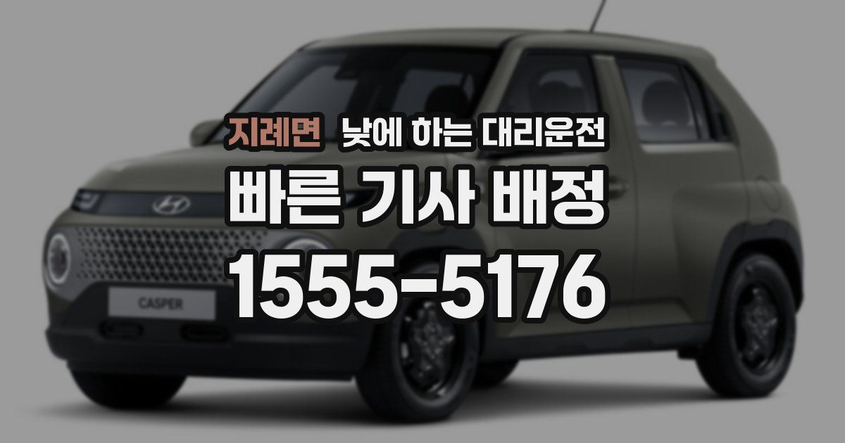 지례면 낮에 하는 대리운전
