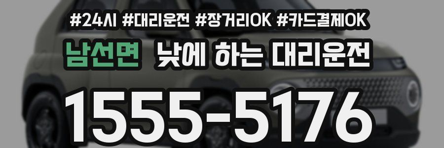 남선면 낮에 하는 대리운전
