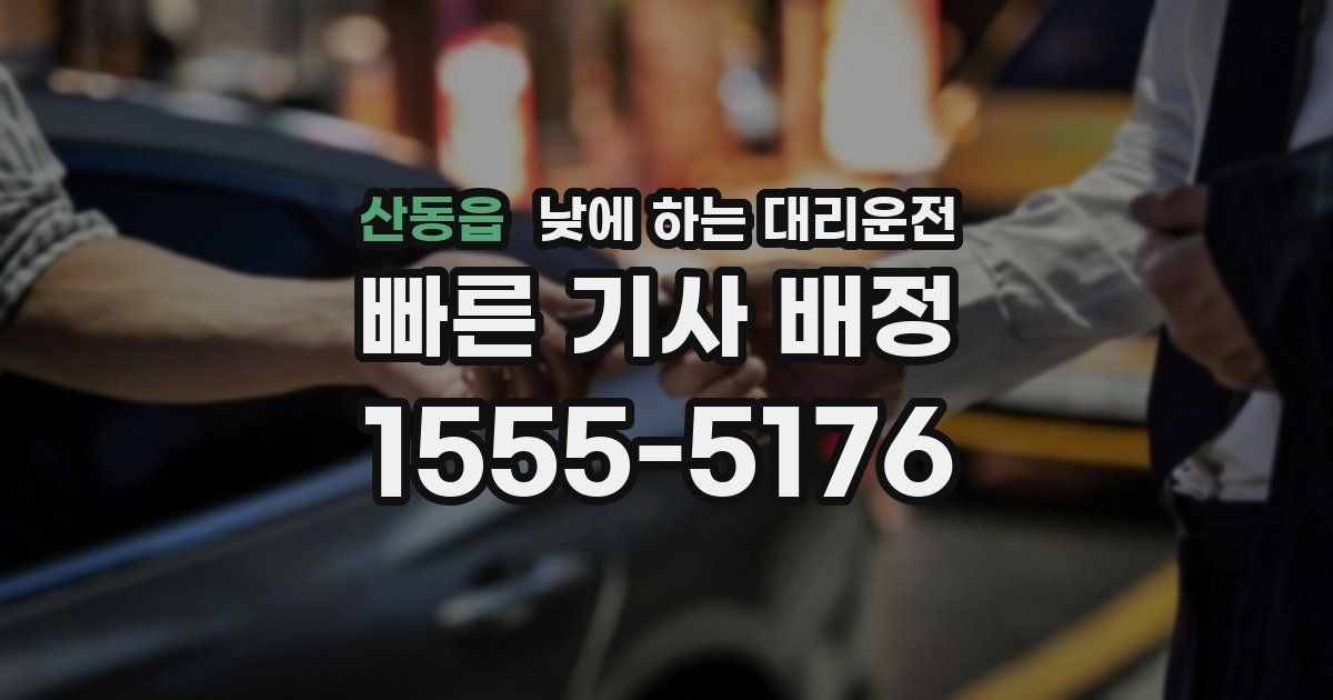 산동읍 낮에 하는 대리운전