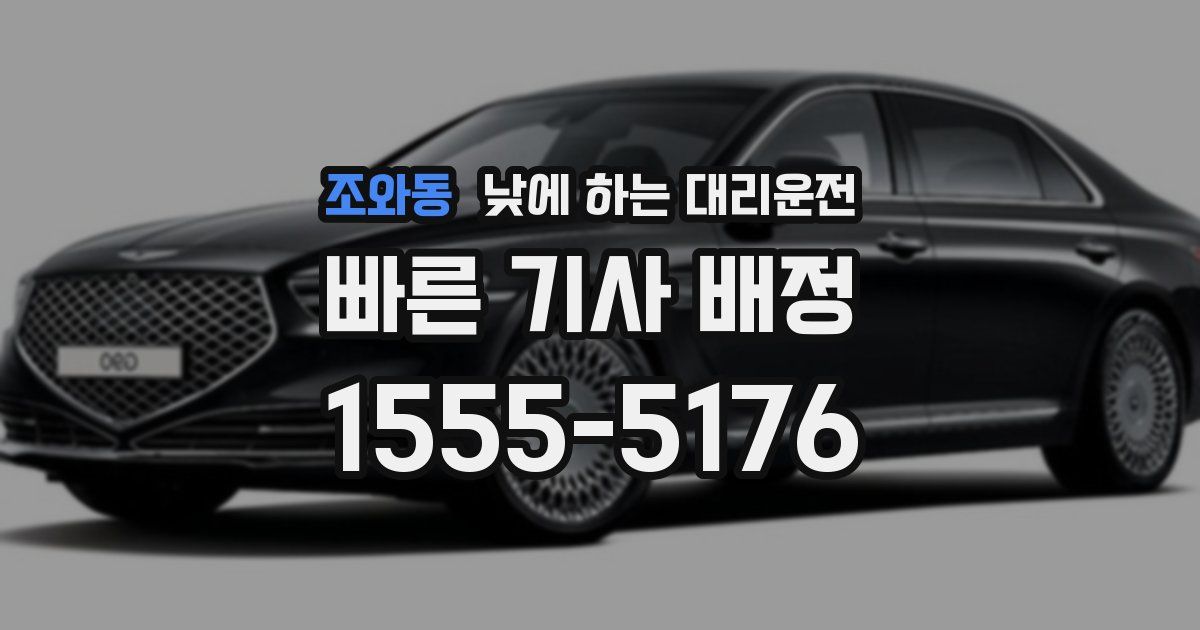 조와동 낮에 하는 대리운전