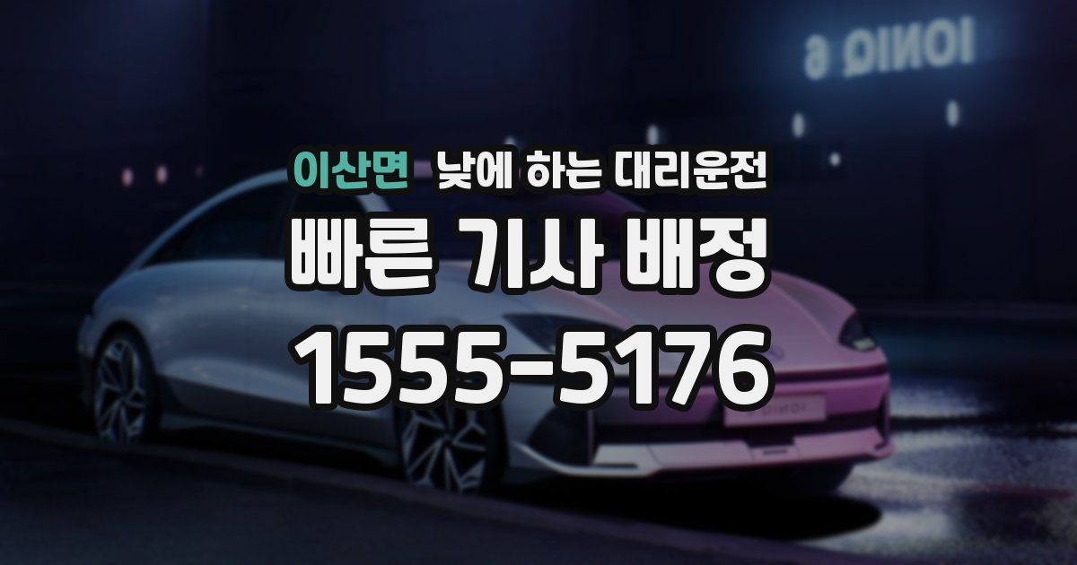 이산면 낮에 하는 대리운전