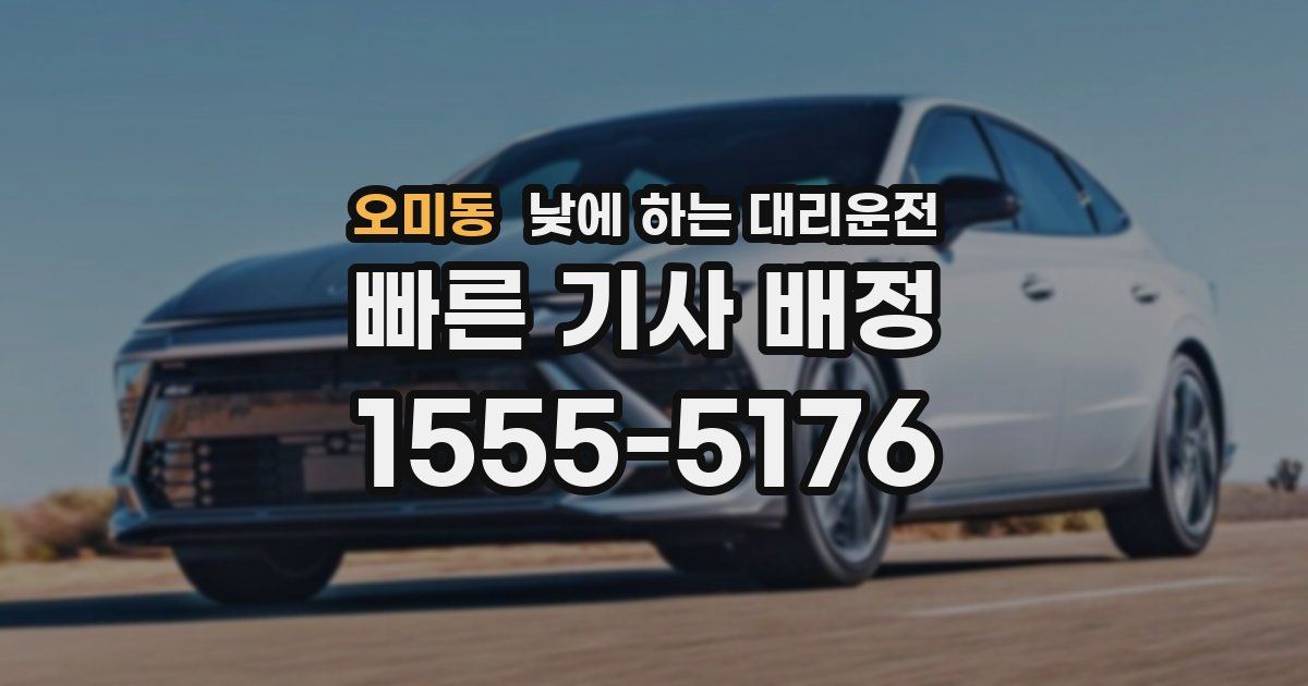 오미동 낮에 하는 대리운전