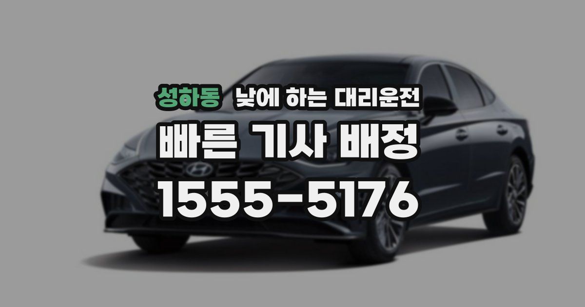성하동 낮에 하는 대리운전