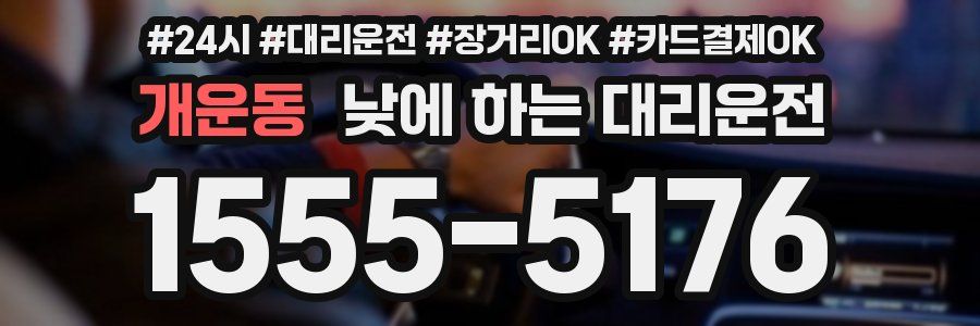 개운동 낮에 하는 대리운전