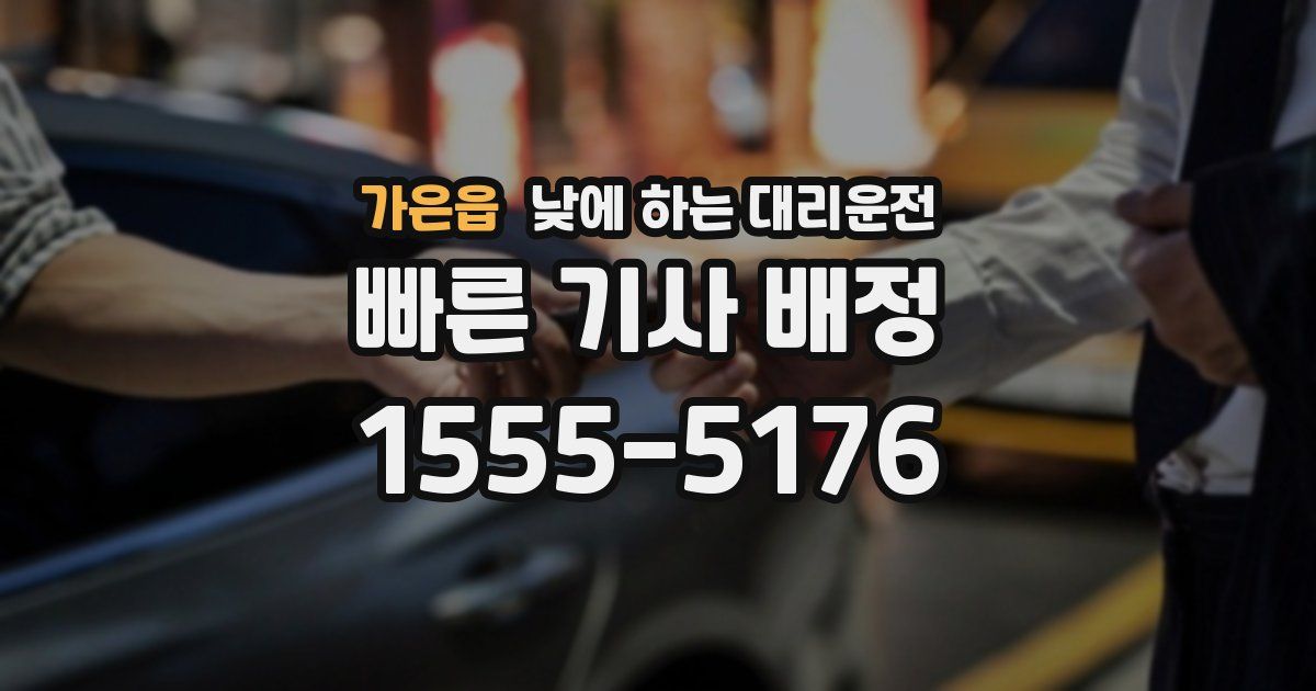 가은읍 낮에 하는 대리운전