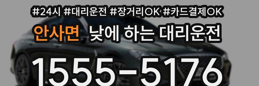 안사면 낮에 하는 대리운전