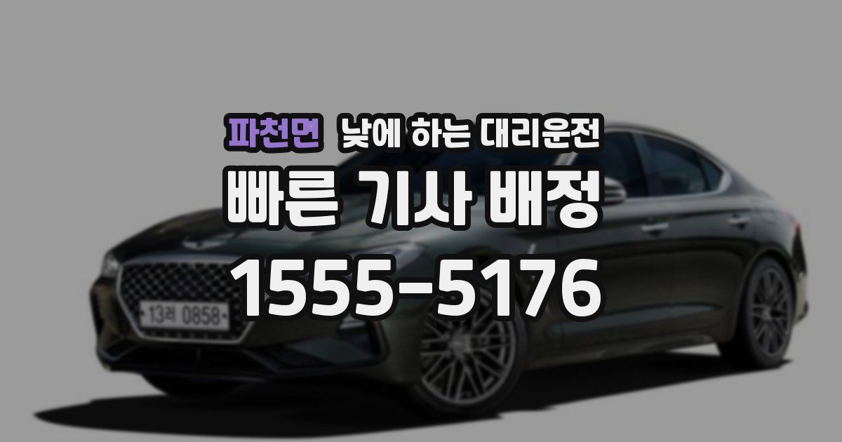 파천면 낮에 하는 대리운전