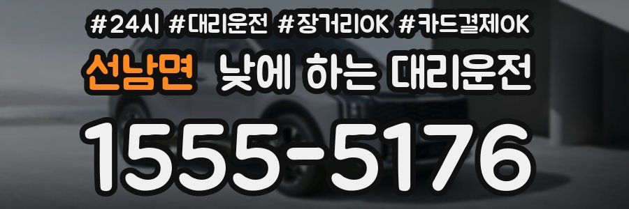 선남면 낮에 하는 대리운전