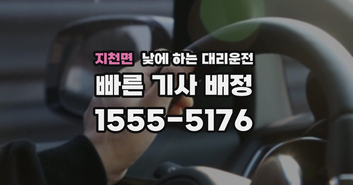 지천면 낮에 하는 대리운전