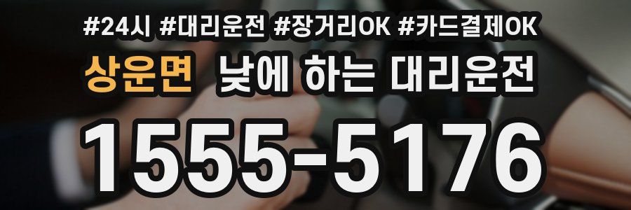 상운면 낮에 하는 대리운전