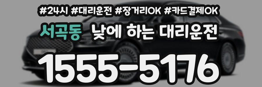 서곡동 낮에 하는 대리운전
