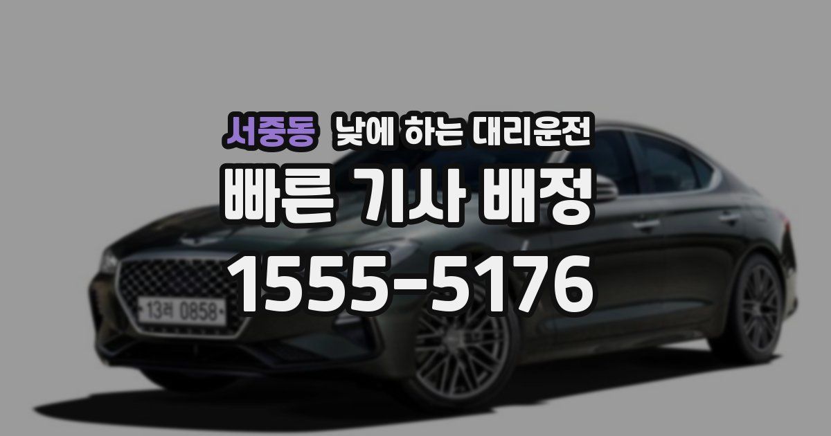 서중동 낮에 하는 대리운전