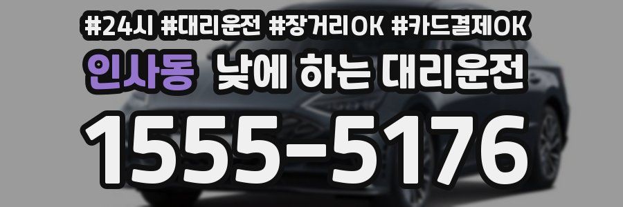 인사동 낮에 하는 대리운전