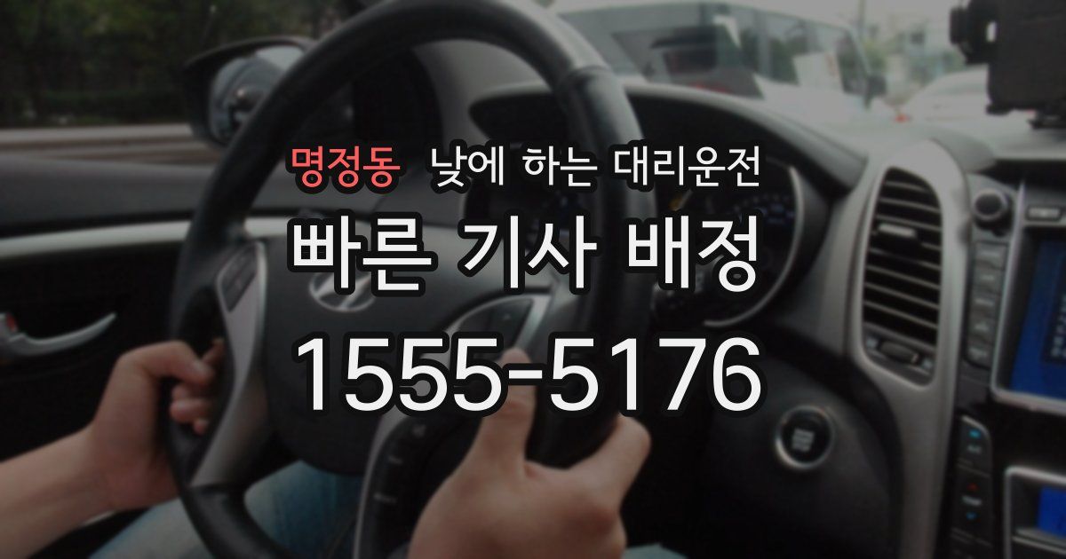 명정동 낮에 하는 대리운전