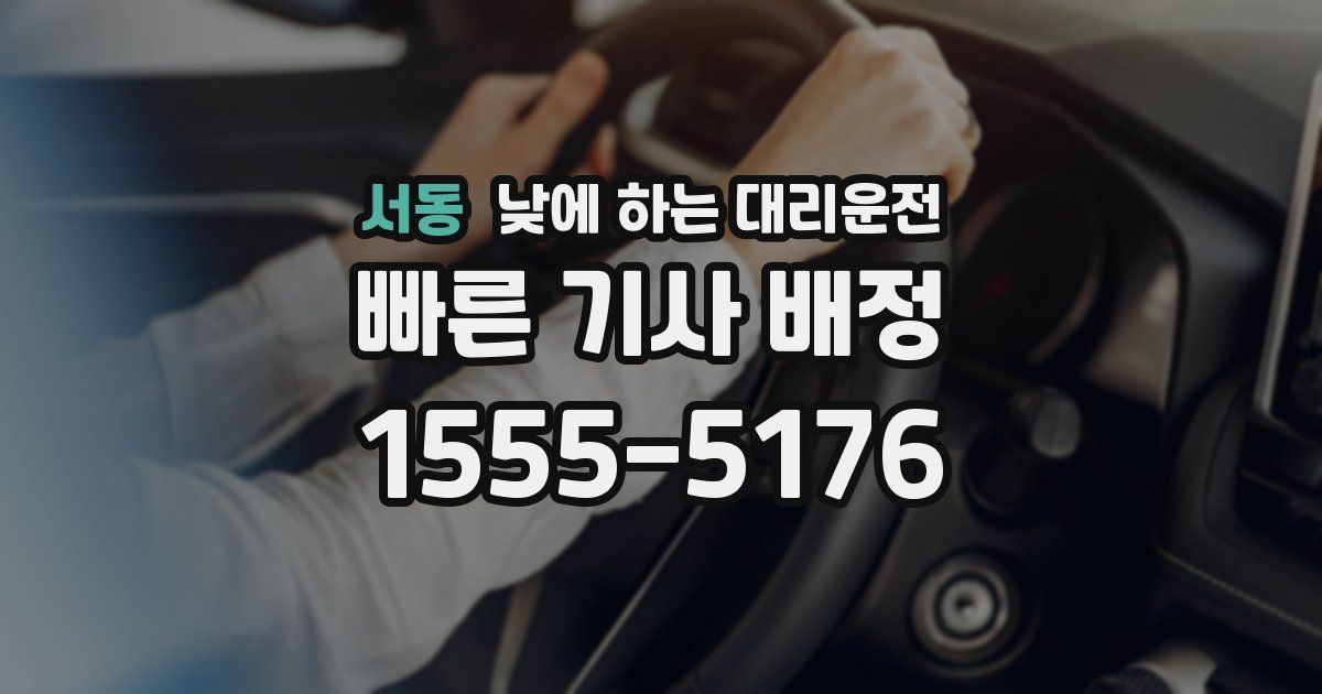 서동 낮에 하는 대리운전