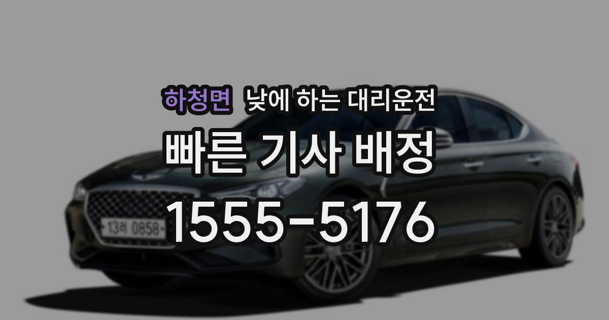 하청면 낮에 하는 대리운전