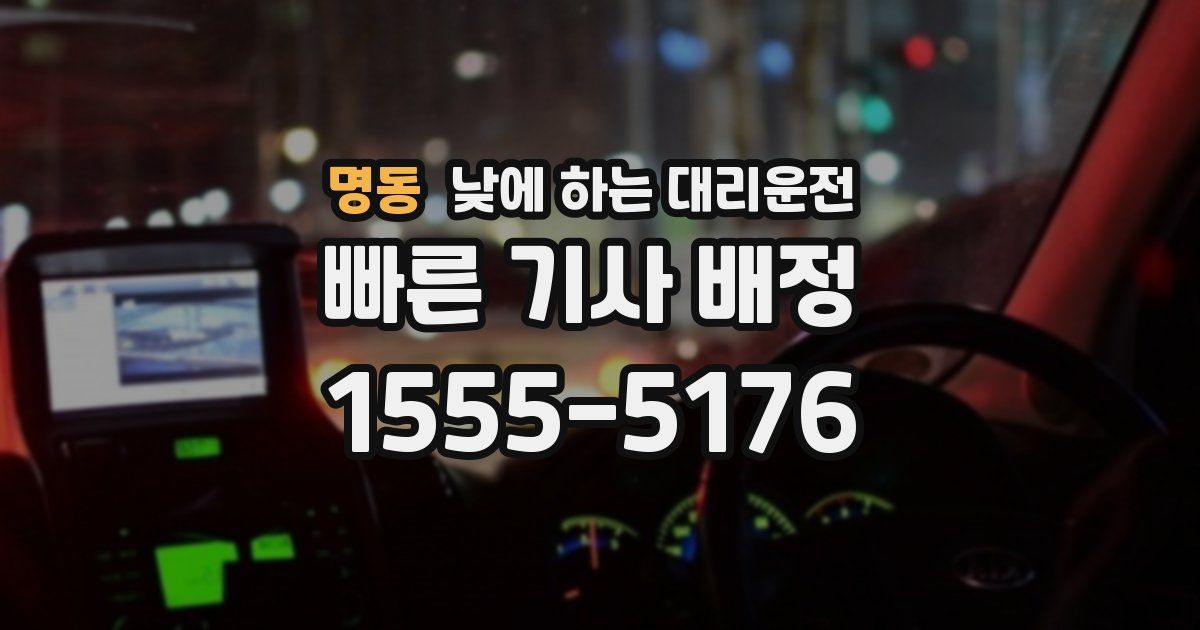 명동 낮에 하는 대리운전