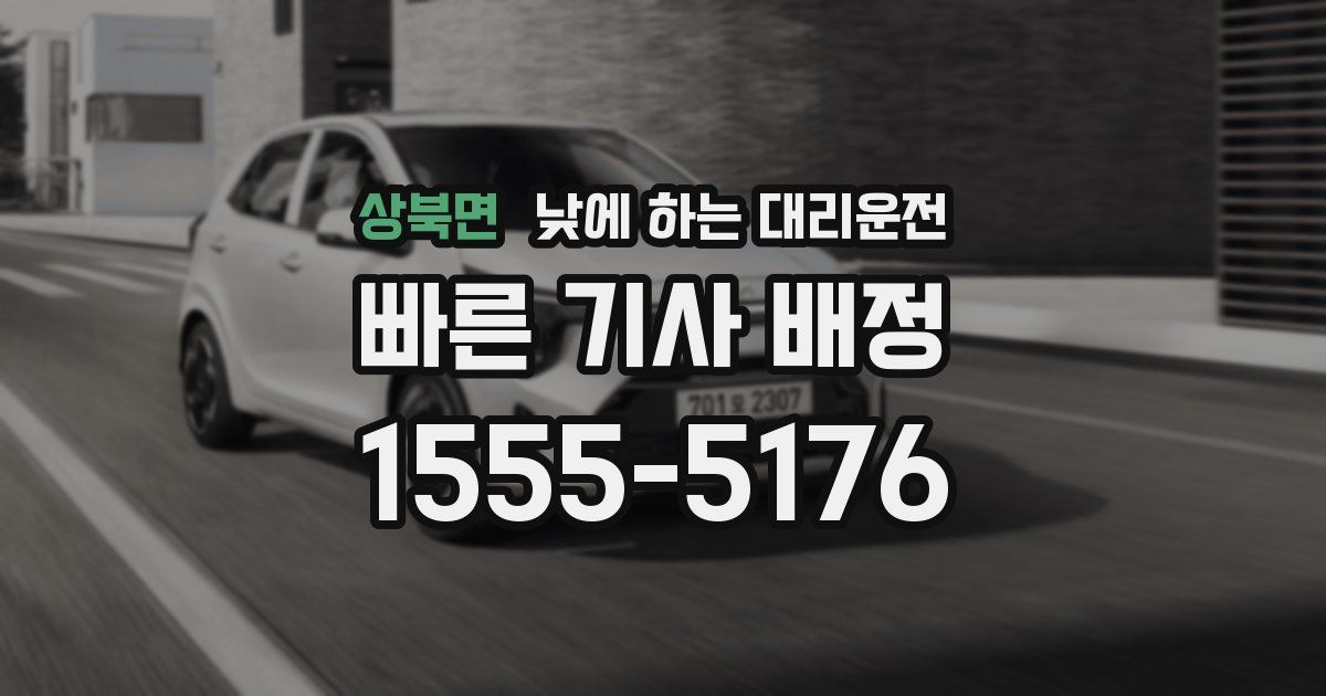 상북면 낮에 하는 대리운전