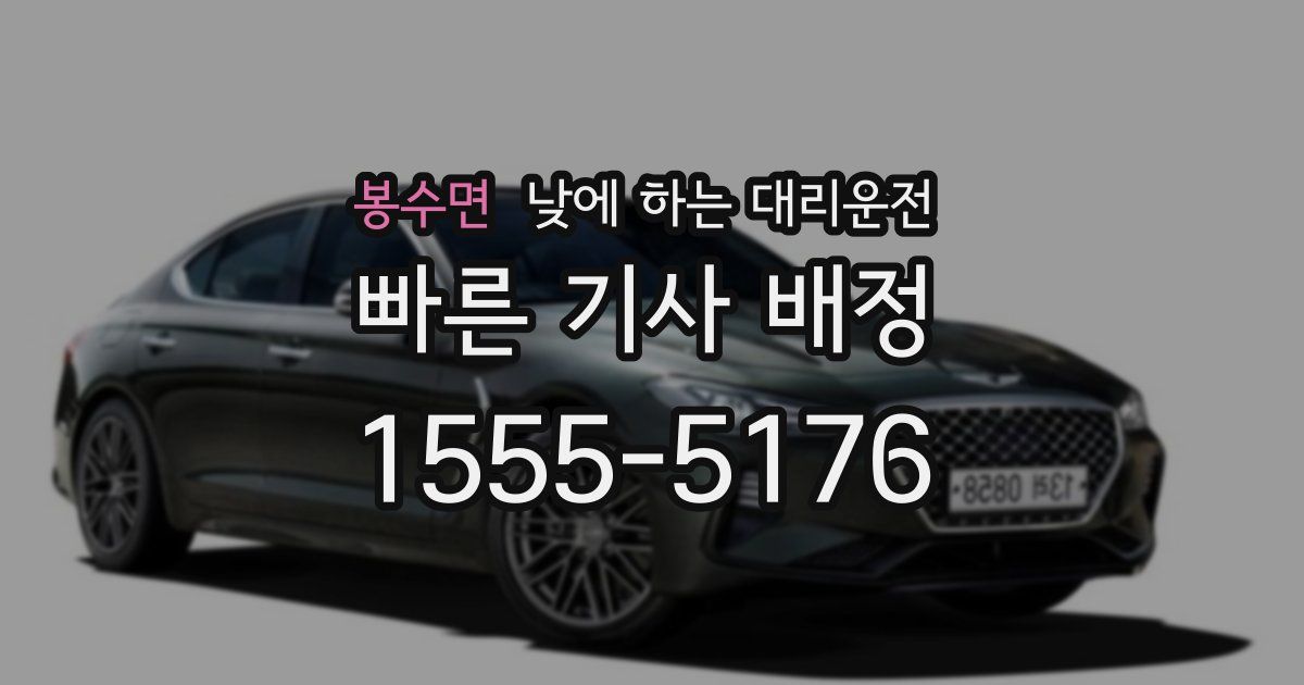 봉수면 낮에 하는 대리운전