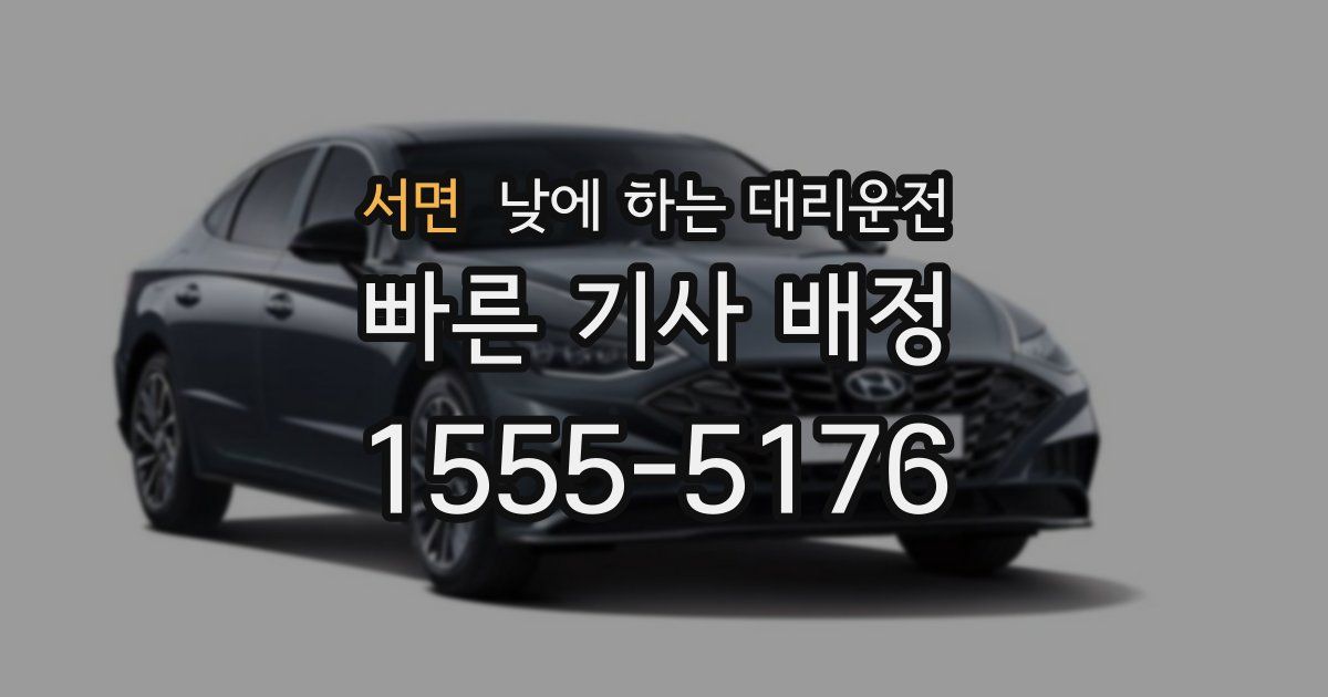 서면 낮에 하는 대리운전