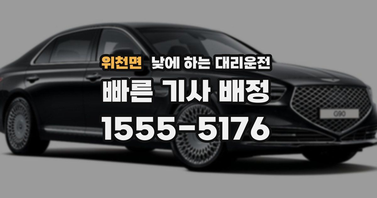 위천면 낮에 하는 대리운전