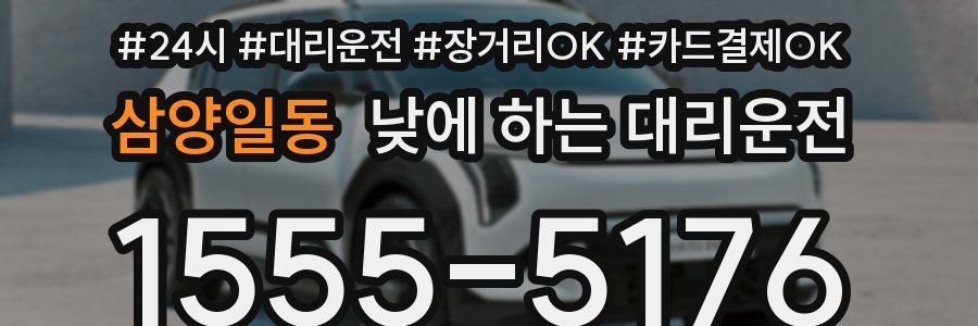 삼양일동 낮에 하는 대리운전