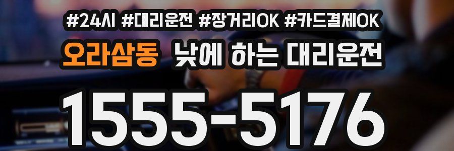 오라삼동 낮에 하는 대리운전