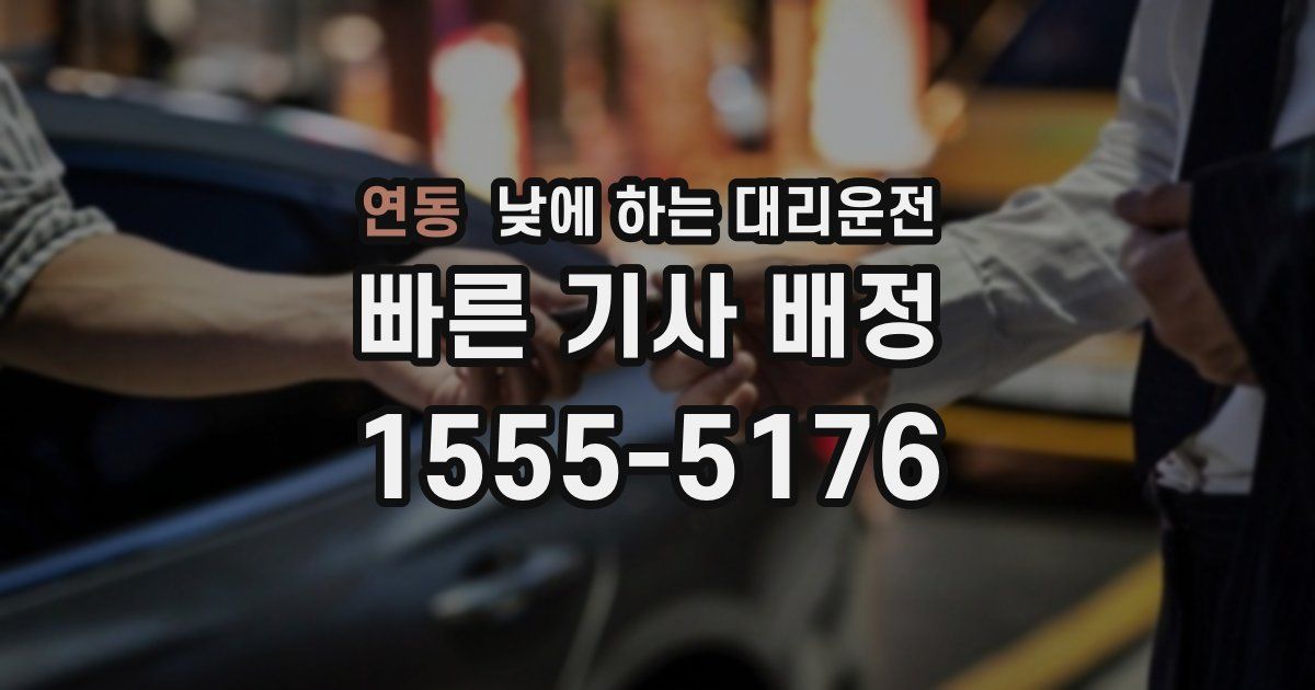 연동 낮에 하는 대리운전