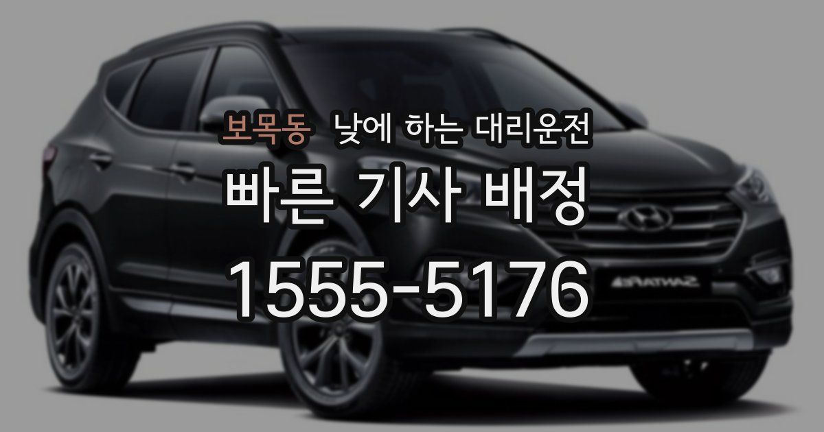 보목동 낮에 하는 대리운전