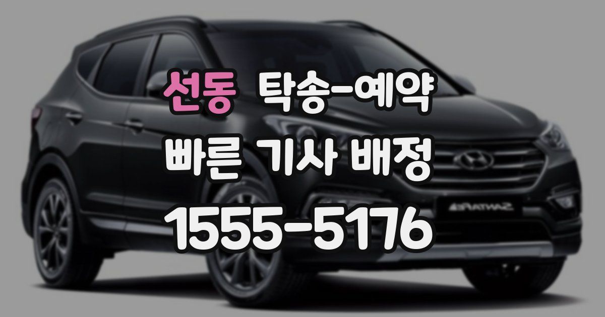 선동 탁송 예약