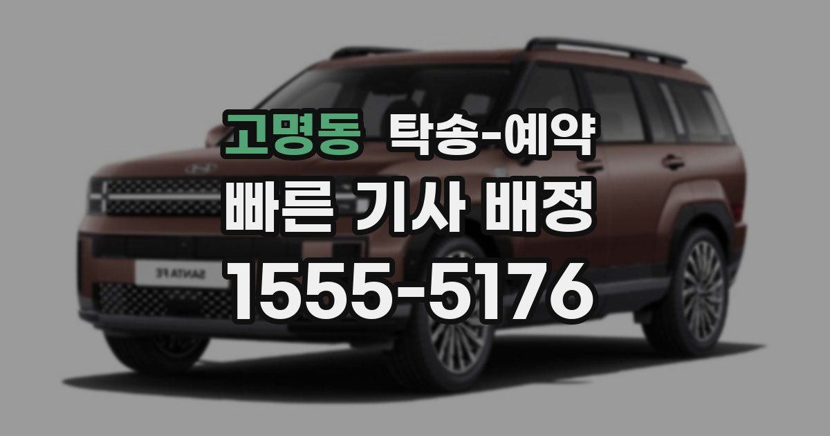 고명동 탁송 예약