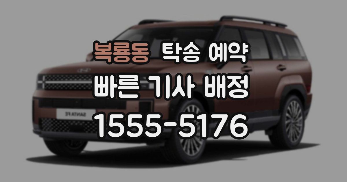 복룡동 탁송 예약