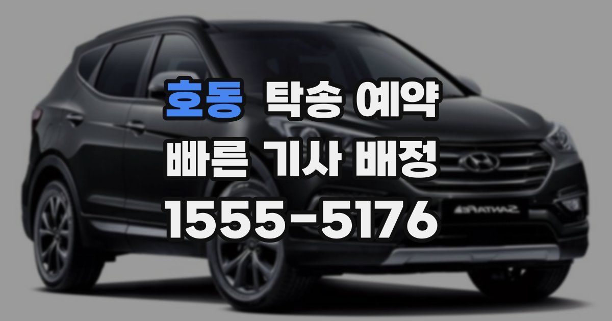 호동 탁송 예약