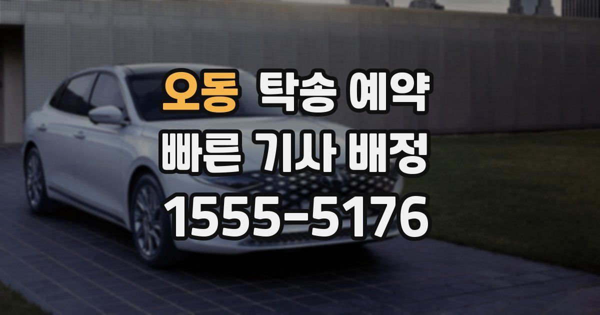오동 탁송 예약