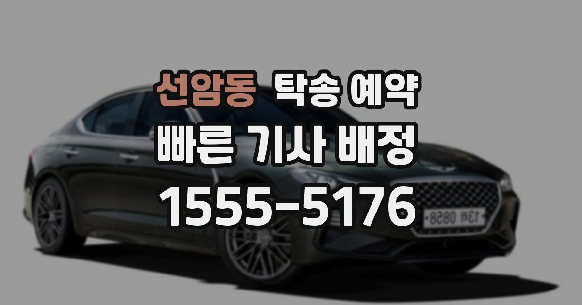 선암동 탁송 예약