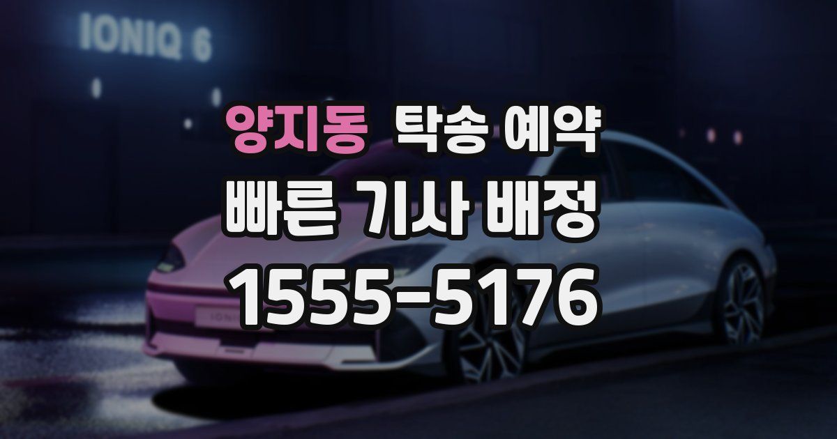 양지동 탁송 예약