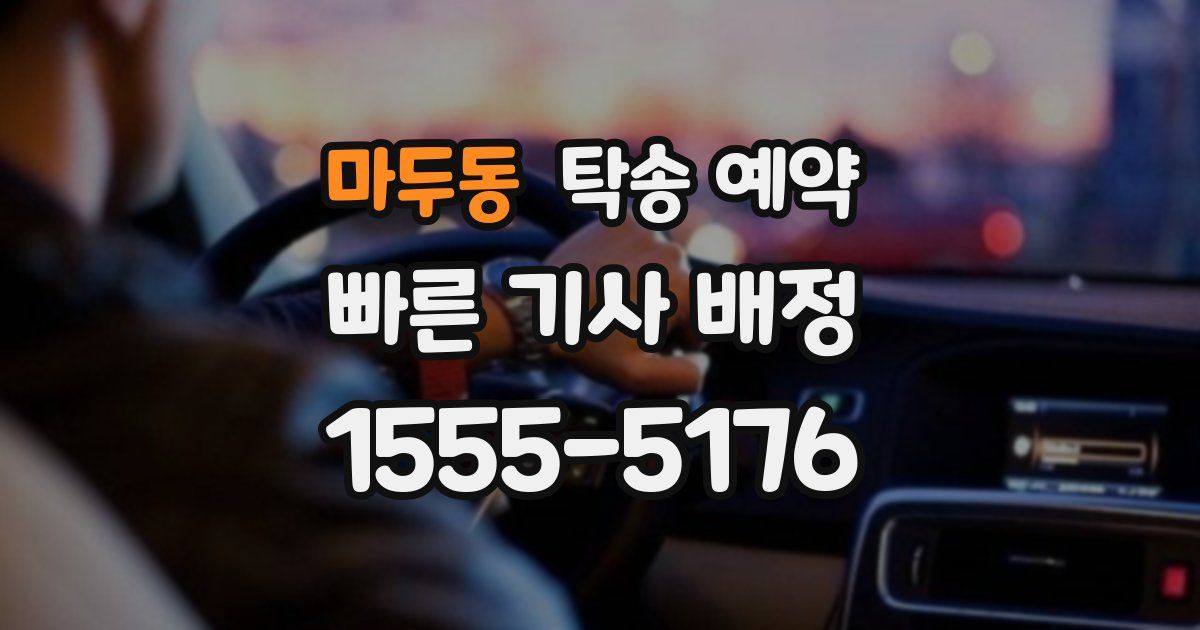 마두동 탁송 예약