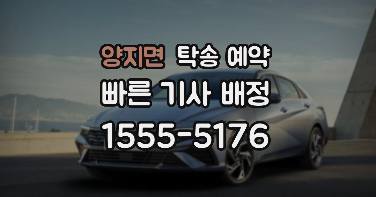양지면 탁송 예약
