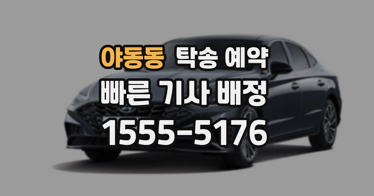 야동동 탁송 예약