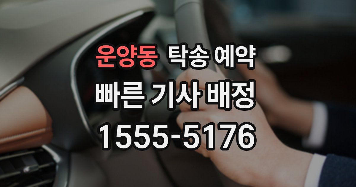 운양동 탁송 예약