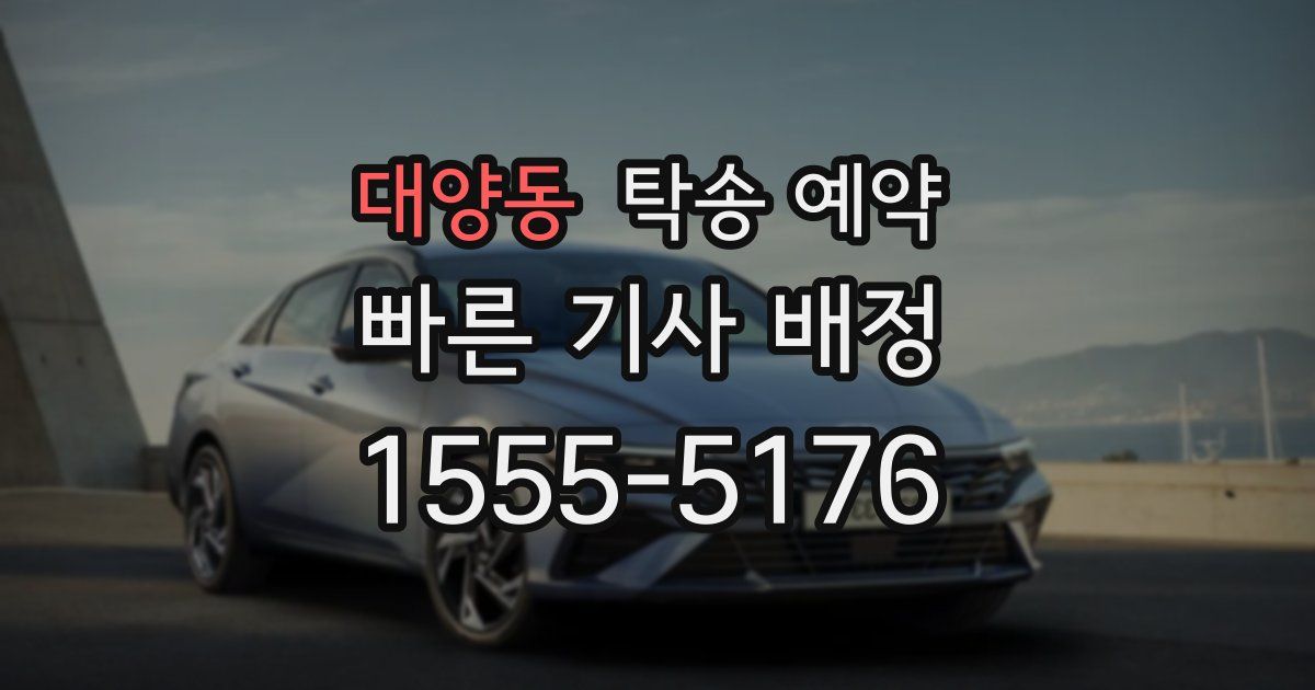 대양동 탁송 예약