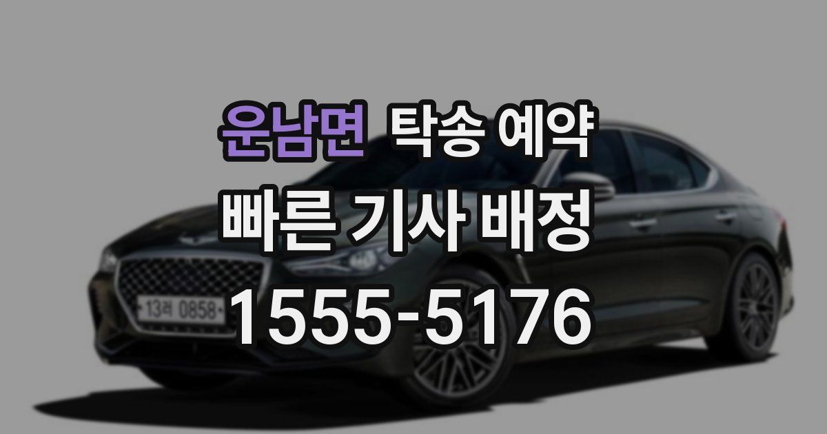운남면 탁송 예약