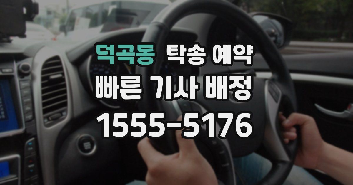 덕곡동 탁송 예약