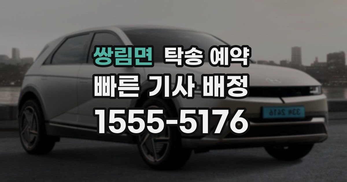 쌍림면 탁송 예약