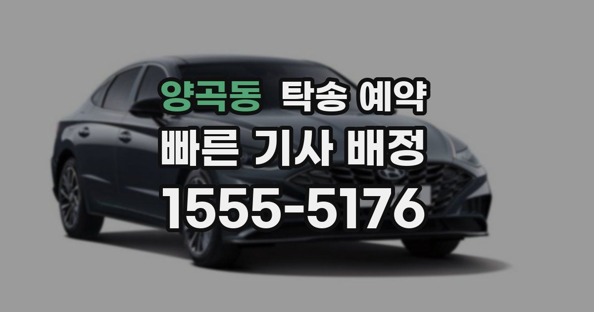 양곡동 탁송 예약