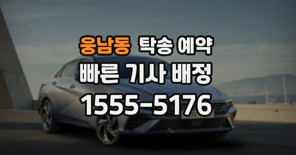웅남동 탁송 예약