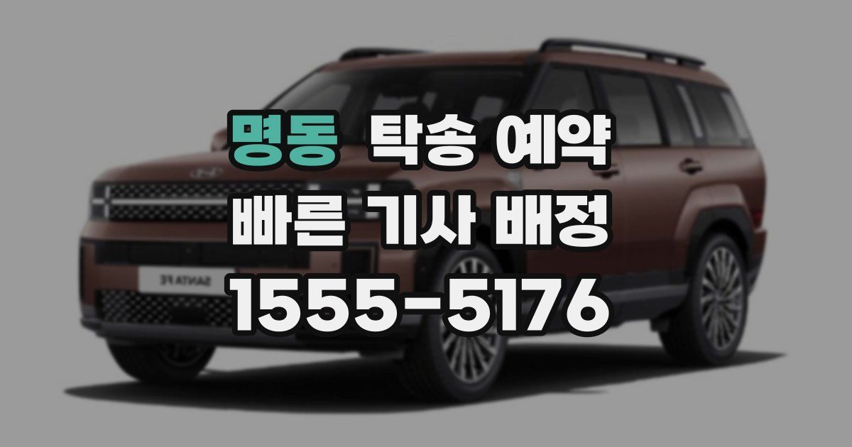 명동 탁송 예약