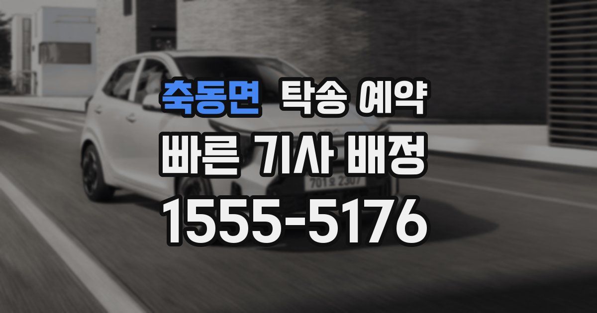 축동면 탁송 예약