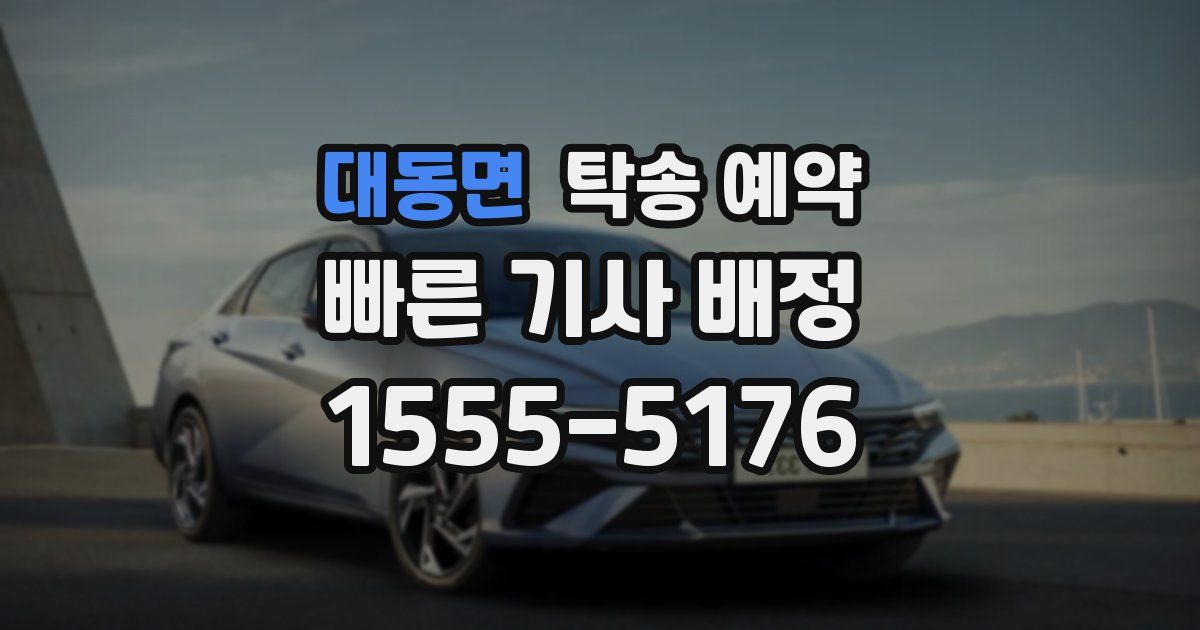 대동면 탁송 예약